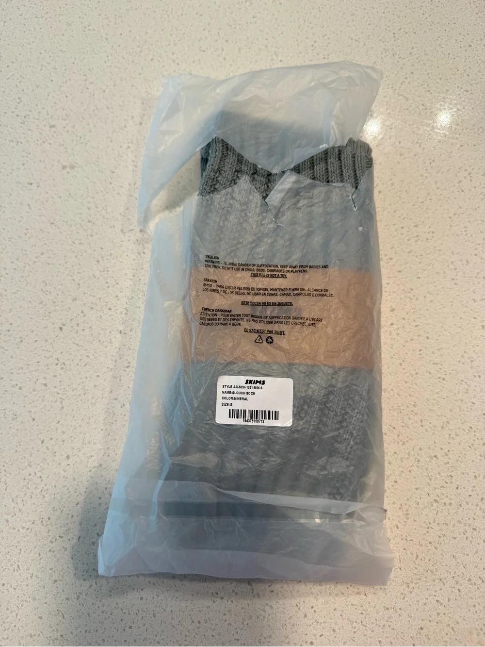 Skims Slouch Socks Mineral Small 6-8